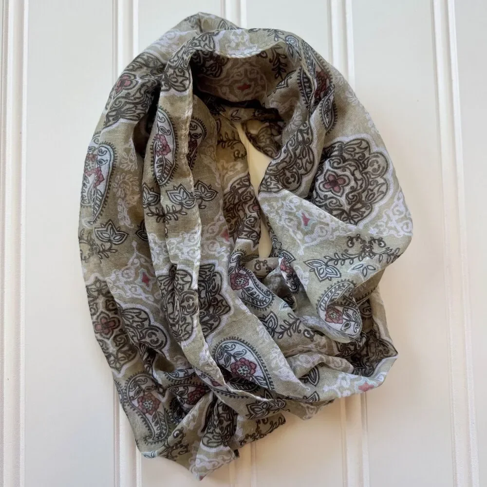 Brown Paisley Infinity Scarf | 68
